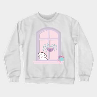 Smiling Labrador at the Window Crewneck Sweatshirt